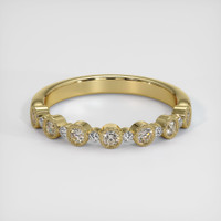 14K Yellow Gold Diamond and Diamond Antique Style Wedding Band Image