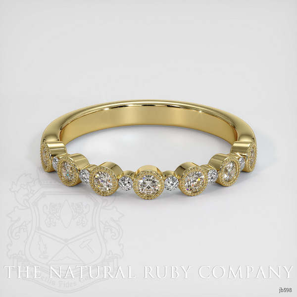 14K Yellow Gold Diamond and Diamond Antique Style Wedding Band