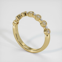 14K Yellow Gold Diamond and Diamond Antique Style Wedding Band Image