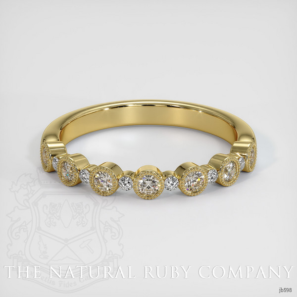 18K Yellow Gold Diamond and Diamond Antique Style Wedding Band