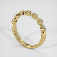 18K Yellow Gold Diamond and Diamond Antique Style Wedding Band Image