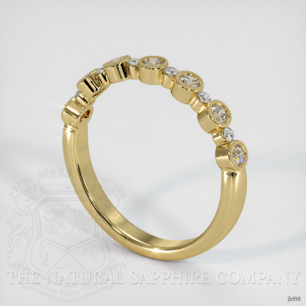 18K Yellow Gold Diamond Antique Style Wedding Band