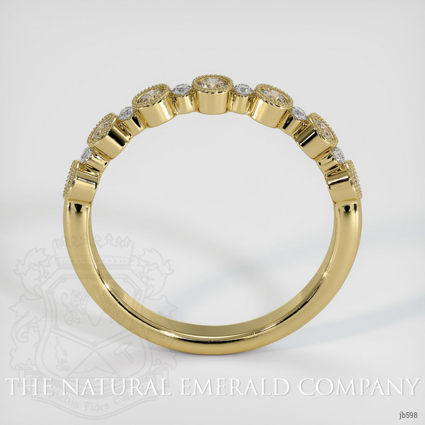 18K Yellow Gold Diamond and Diamond Antique Style Wedding Band