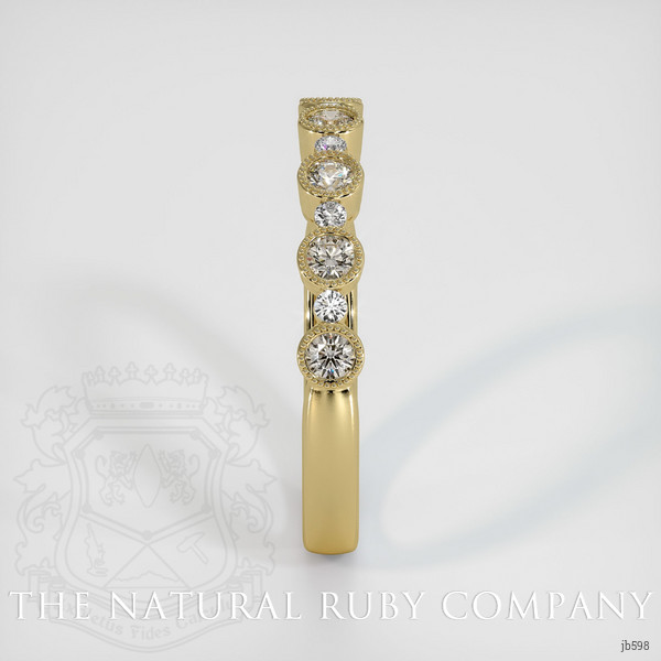 18K Yellow Gold Diamond and Diamond Antique Style Wedding Band