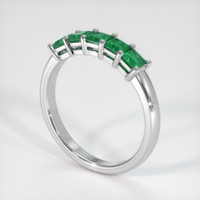 Platinum 950 Emerald Prong Wedding Band Image