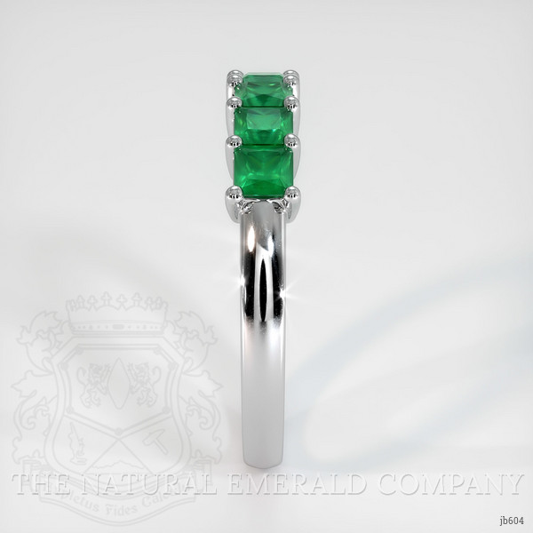18K White Gold Emerald Prong Wedding Band