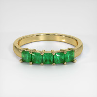 18K Yellow Gold Emerald Prong Wedding Band Video