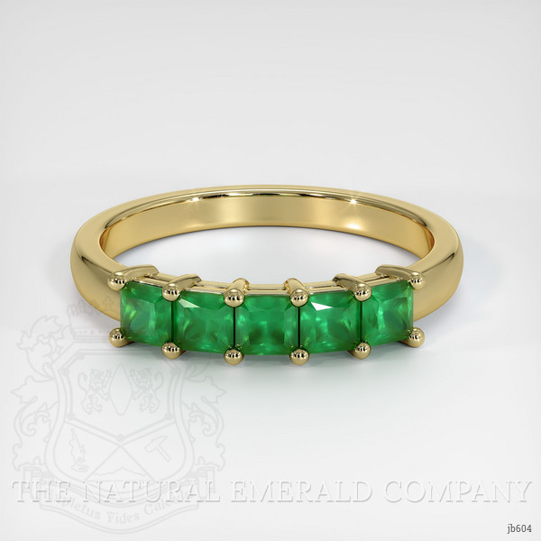 18K Yellow Gold Emerald Prong Wedding Band