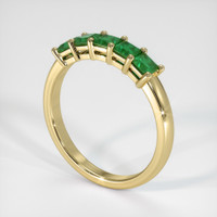 18K Yellow Gold Emerald Prong Wedding Band Image