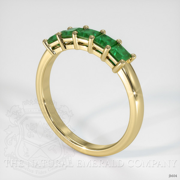18K Yellow Gold Emerald Prong Wedding Band