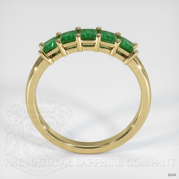 18K Yellow Gold Emerald Prong Wedding Band