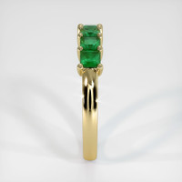 18K Yellow Gold Emerald Prong Wedding Band Image