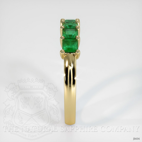 18K Yellow Gold Emerald Prong Wedding Band