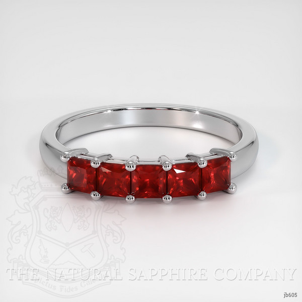 Platinum 950 Ruby Prong Wedding Band