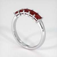 14K White Gold Ruby Prong Wedding Band Image