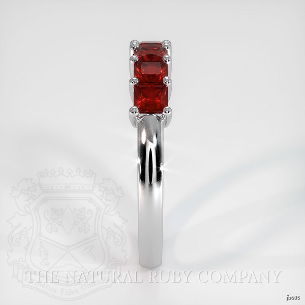 14K White Gold Ruby Prong Wedding Band
