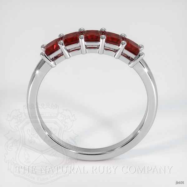 18K White Gold Ruby Prong Wedding Band