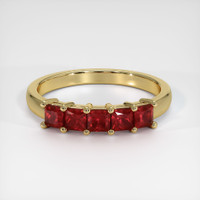 14K Yellow Gold Ruby Prong Wedding Band Video