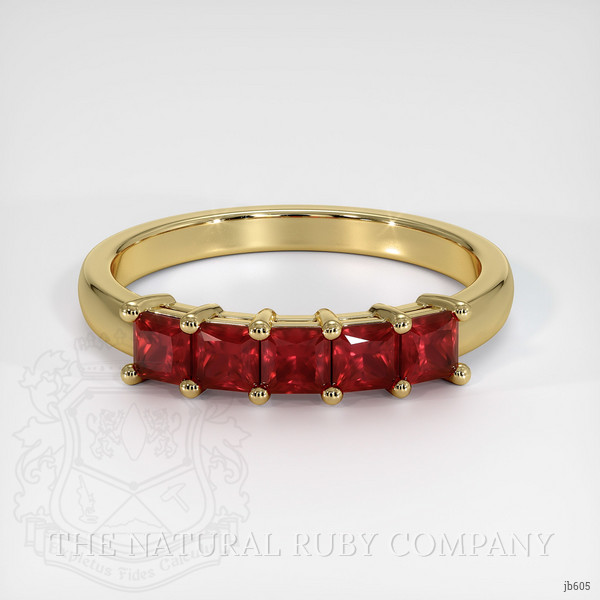 14K Yellow Gold Ruby Prong Wedding Band
