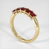 14K Yellow Gold Ruby Prong Wedding Band Image