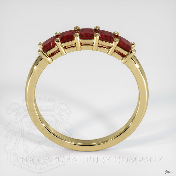 14K Yellow Gold Ruby Prong Wedding Band