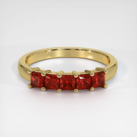 18K Yellow Gold Ruby Prong Wedding Band Video