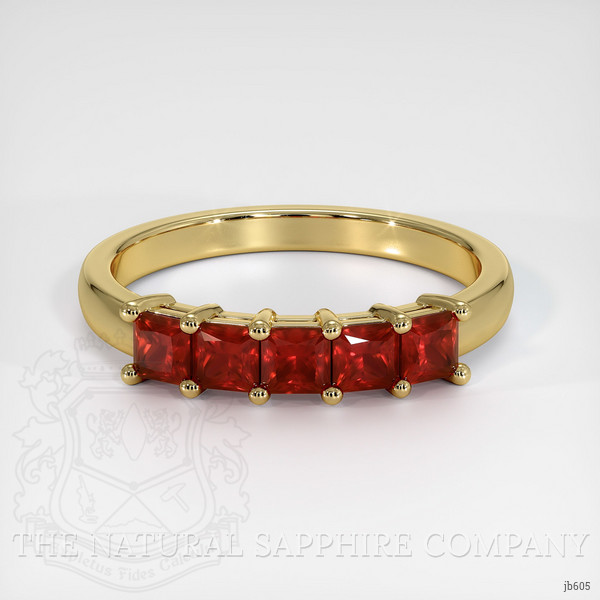 18K Yellow Gold Ruby Prong Wedding Band