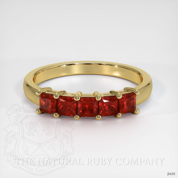 18K Yellow Gold Ruby Prong Wedding Band