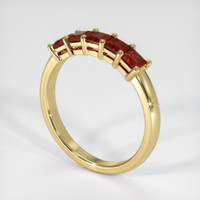 18K Yellow Gold Ruby Prong Wedding Band Image