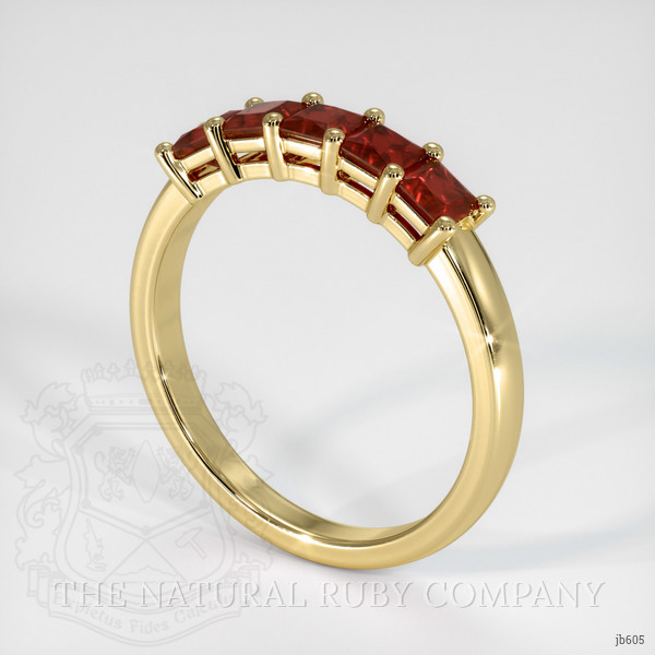 18K Yellow Gold Ruby Prong Wedding Band