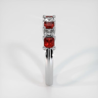 Platinum 950 Ruby and Diamond Prong Wedding Band Image
