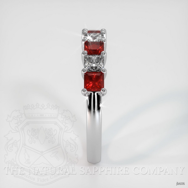 18K White Gold Ruby and Diamond Prong Wedding Band