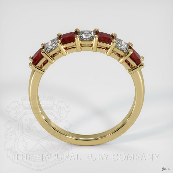 14K Yellow Gold Ruby and Diamond Prong Wedding Band