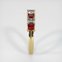 14K Yellow Gold Ruby and Diamond Prong Wedding Band Image