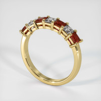 18K Yellow Gold Ruby and Diamond Prong Wedding Band Image