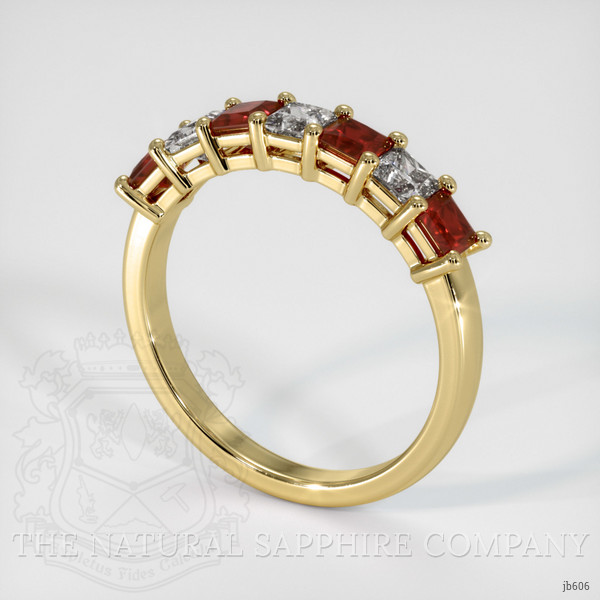 18K Yellow Gold Ruby and Diamond Prong Wedding Band