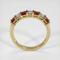 18K Yellow Gold Ruby and Diamond Prong Wedding Band Image