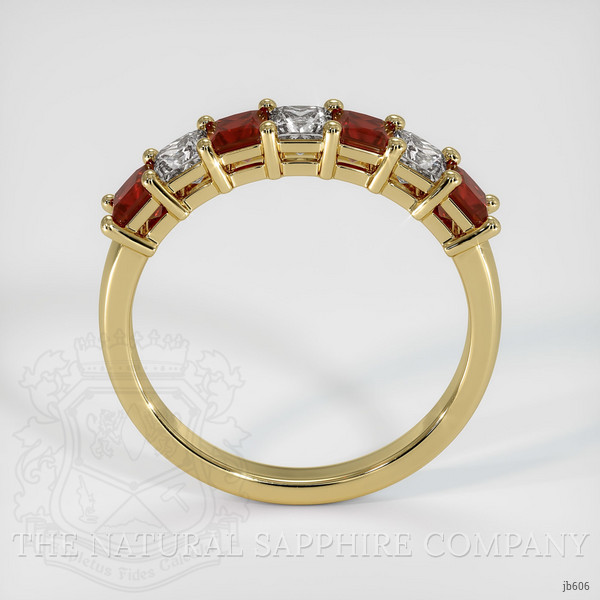 18K Yellow Gold Ruby and Diamond Prong Wedding Band