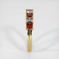 18K Yellow Gold Ruby and Diamond Prong Wedding Band Image
