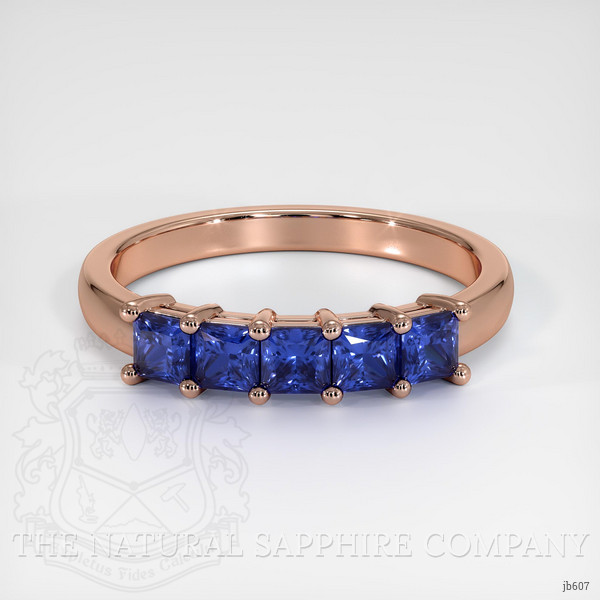 14K Rose Gold Blue Sapphire Prong Wedding Band