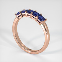 14K Rose Gold Blue Sapphire Prong Wedding Band Image