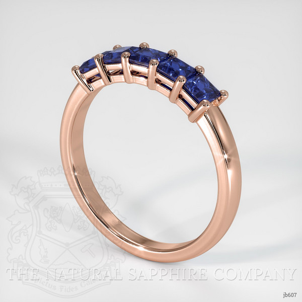 14K Rose Gold Blue Sapphire Prong Wedding Band