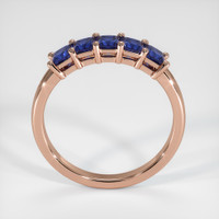 14K Rose Gold Blue Sapphire Prong Wedding Band Image