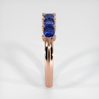 14K Rose Gold Blue Sapphire Prong Wedding Band Image