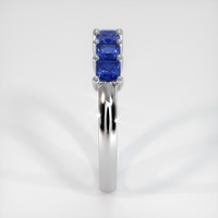 18K White Gold Blue Sapphire Prong Wedding Band Image