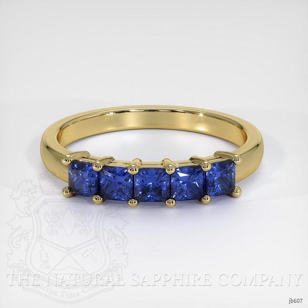 14K Yellow Gold Blue Sapphire Prong Wedding Band