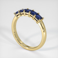 14K Yellow Gold Blue Sapphire Prong Wedding Band Image