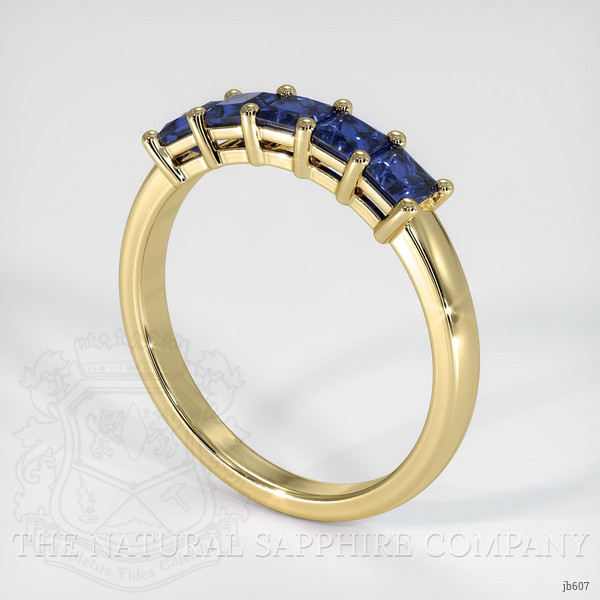 14K Yellow Gold Blue Sapphire Prong Wedding Band