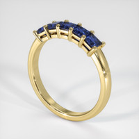 18K Yellow Gold Blue Sapphire Prong Wedding Band Image