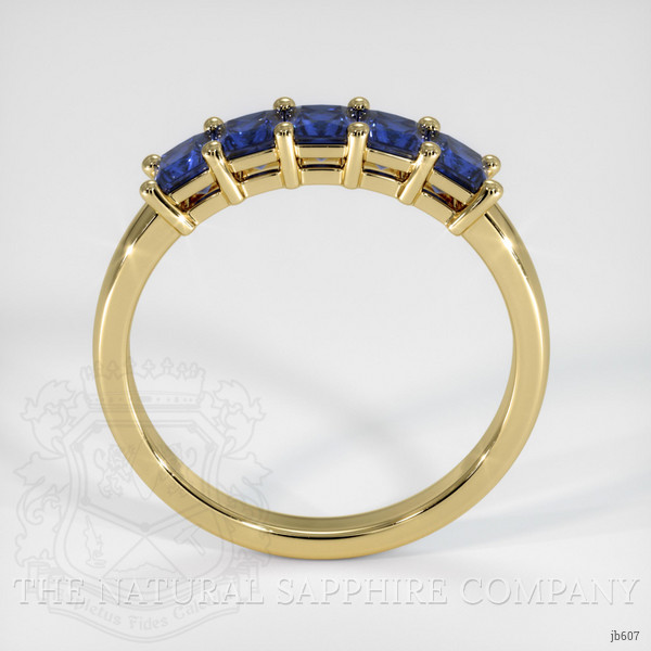 18K Yellow Gold Blue Sapphire Prong Wedding Band